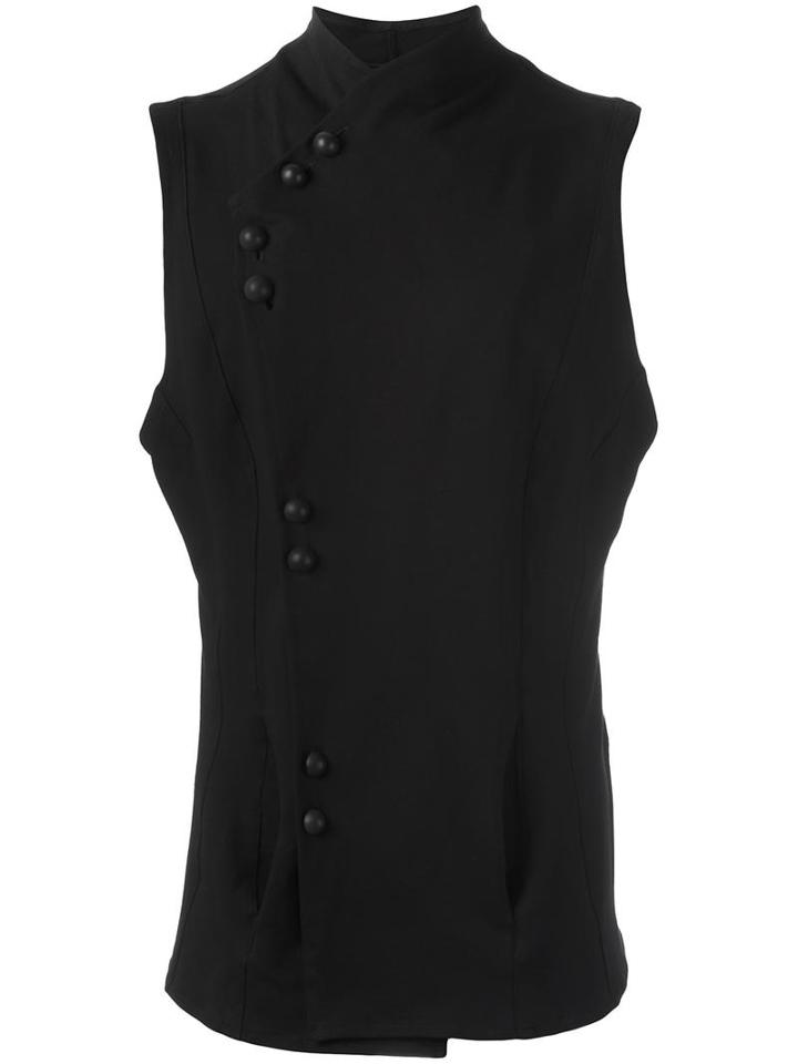 Alchemy Buttoned Tank Top, Men's, Size: Small, Black, Cotton/polyester