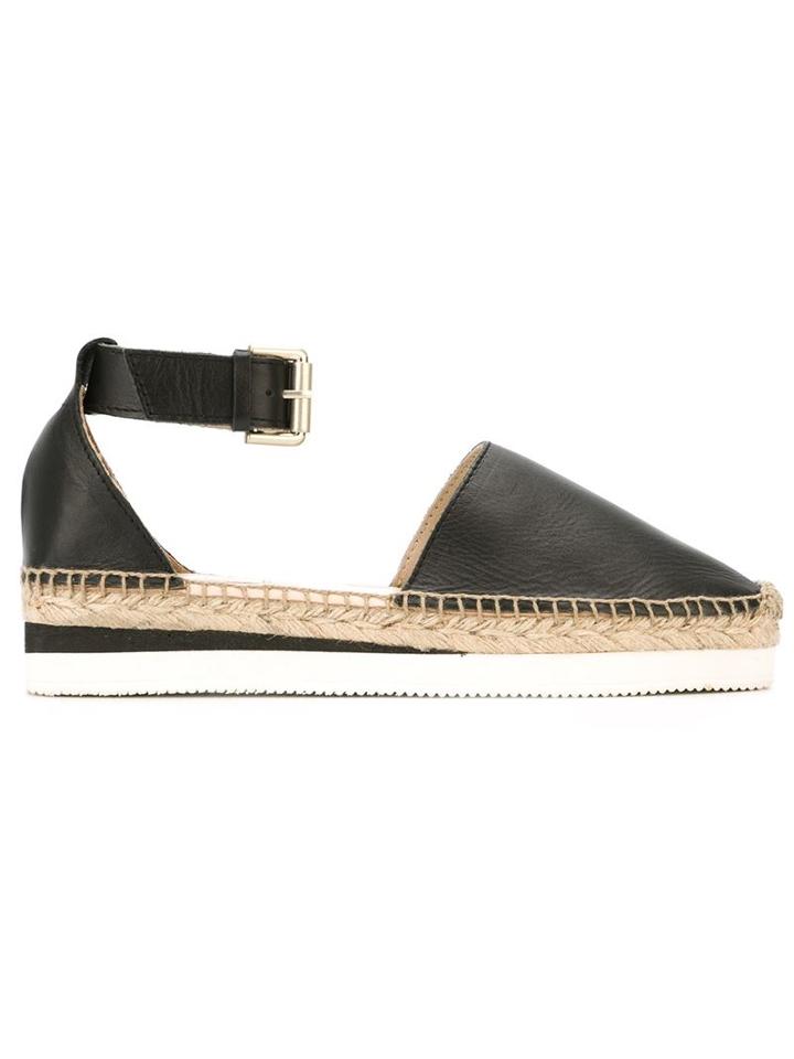 See By Chloé Glyn Espadrilles, Women's, Size: 41, Black, Leather/rubber/raffia