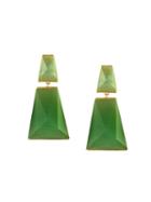 Wouters & Hendrix Miss Mae Earrings, Women's, Green, Gold Plated Sterling Silver/stone/resin