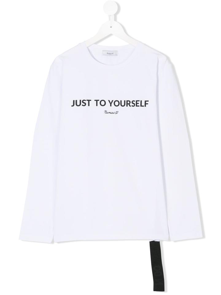 Numero00 Kids Slogan Front Top - White