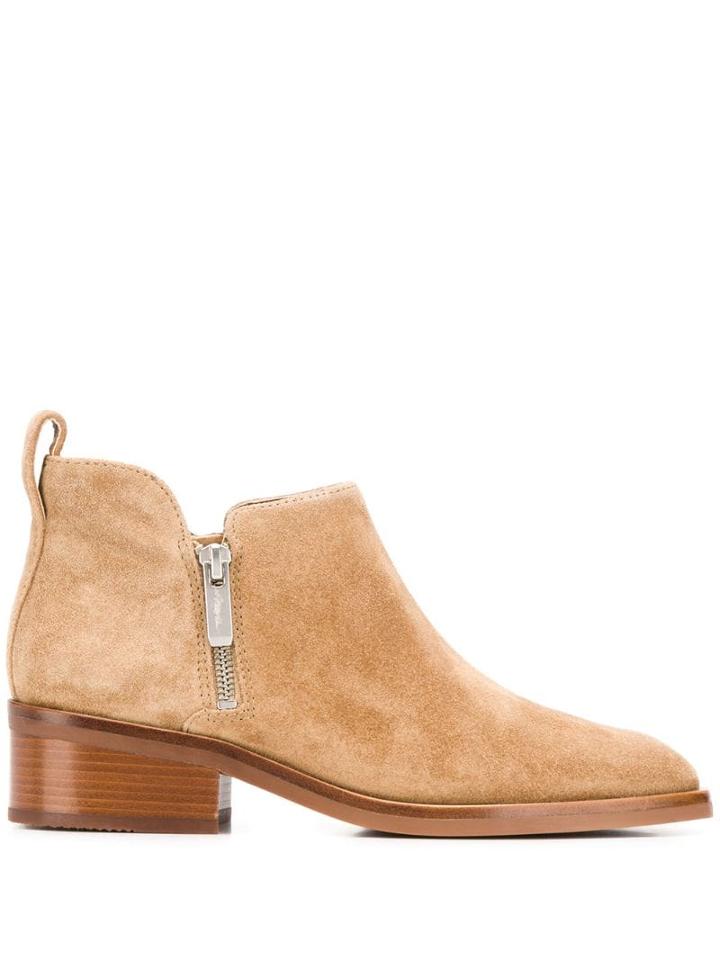 3.1 Phillip Lim Alexa Suede Ankle Boots - Neutrals