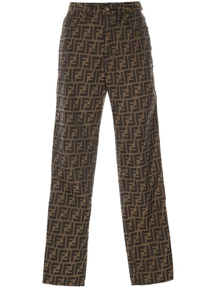 Fendi Vintage Zucca Patterned Trousers - Brown
