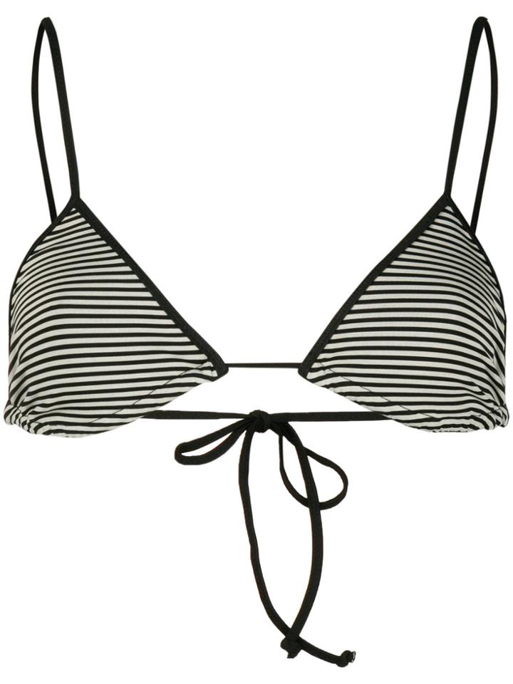 Marysia Striped Bikini Top - Black