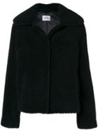 Stand Single-breasted Coat - Black