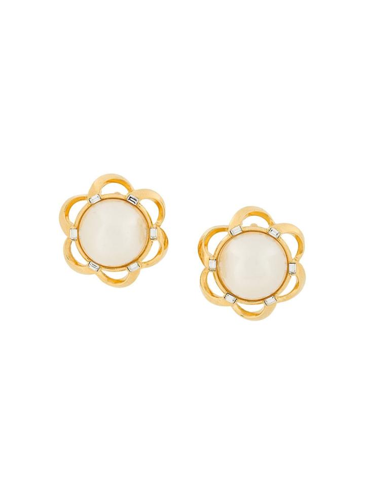 Susan Caplan Vintage Trifari Floral Earrings - Metallic