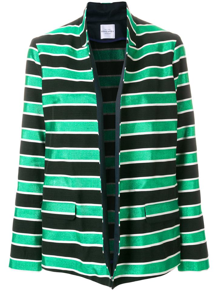 Roseanna Striped Oversized Blazer - Green