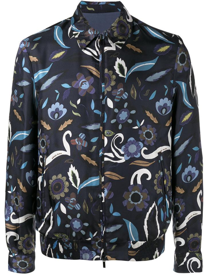 Fendi - Reversible Floral Print Jacket - Men - Silk/cupro - 52, Blue, Silk/cupro