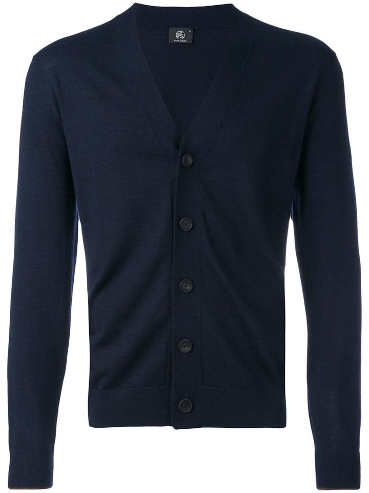 Ps By Paul Smith - V-neck Cardigan - Men - Merino - S, Blue, Merino