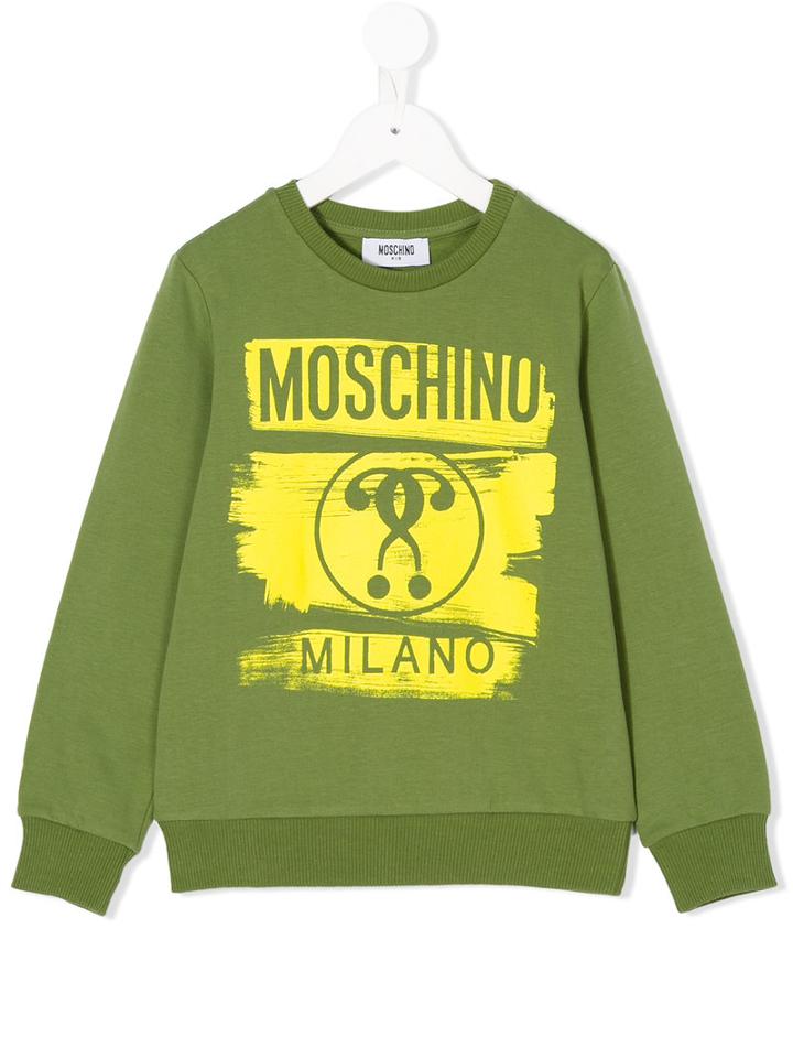 Moschino Kids - Question Mark Logo Sweatshirt - Kids - Cotton/spandex/elastane - 10 Yrs, Green