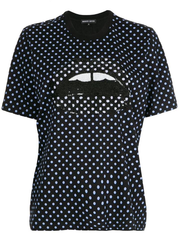 Markus Lupfer Polka-dot Mouth T-shirt - Blue