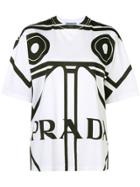 Prada Oversized Logo Print T-shirt - White