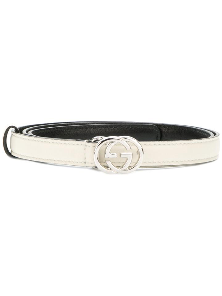Gucci Gg Buckle Belt - White