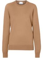 Burberry Vintage Check Detail Merino Wool Sweater - Brown