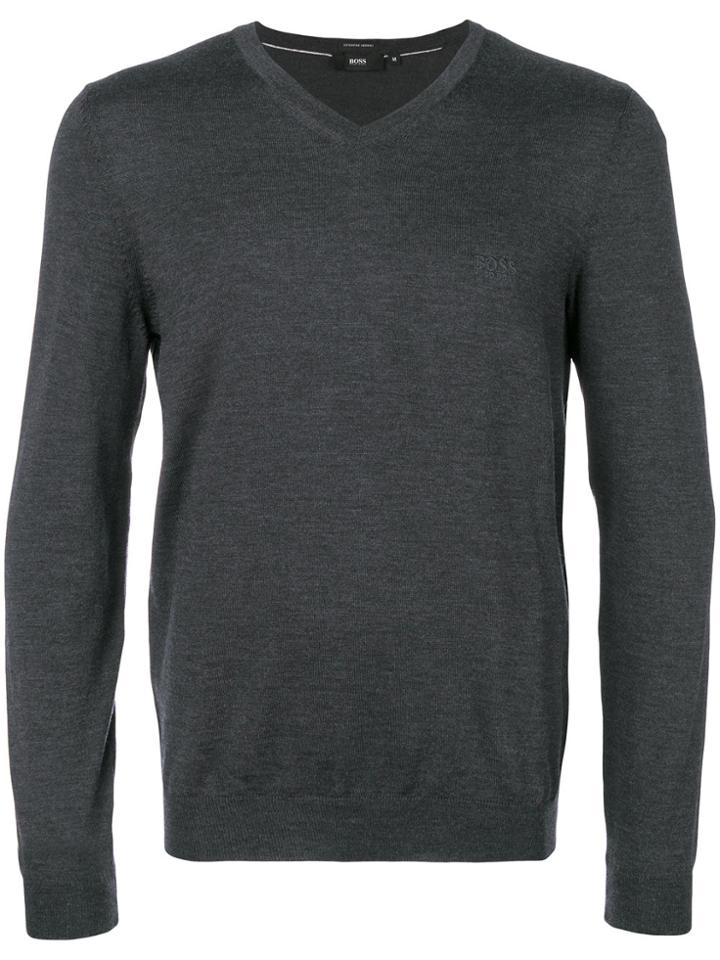 Boss Hugo Boss V-neck Jumper - Grey