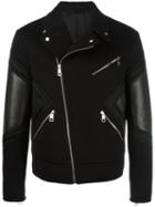 Neil Barrett Biker Jacket, Men's, Size: Xl, Black, Viscose/leather/polyester