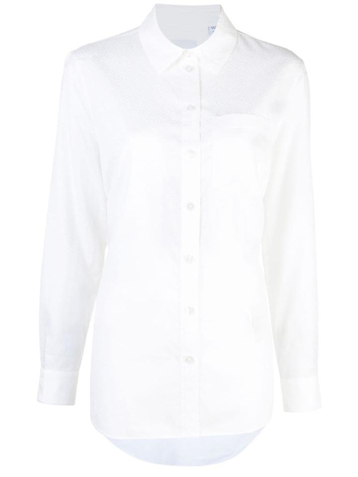 Burberry Monogram Jacquard Long-sleeved Shirt - White