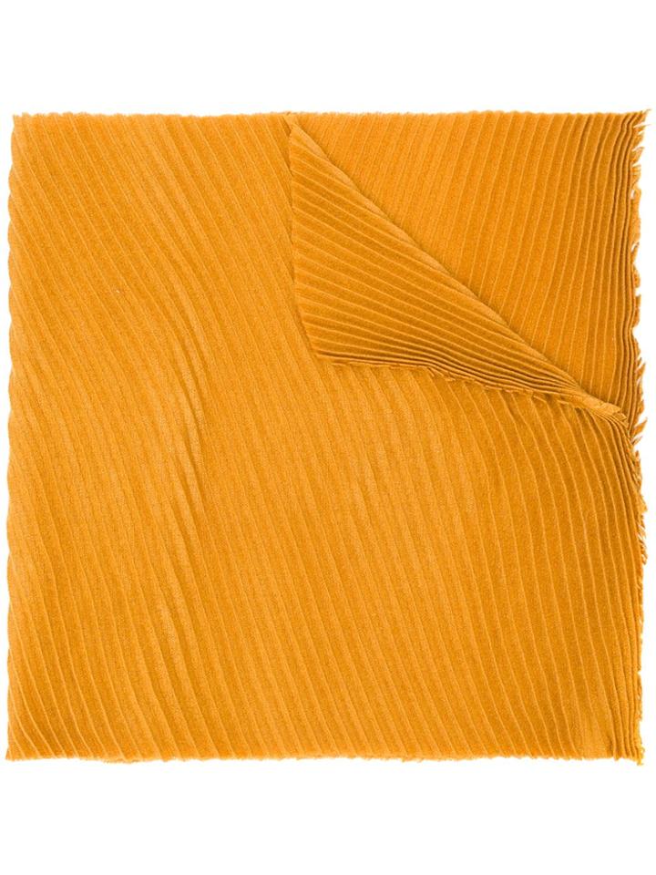 Destin Ribbed Detail Scarf - Yellow & Orange