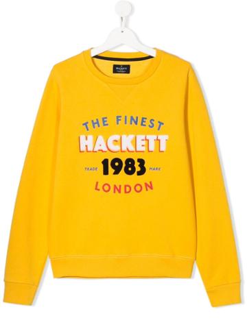 Hackett Kids Long Sleeve Logo Sweater - Yellow