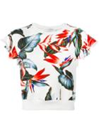 Philosophy Di Lorenzo Serafini - Short Sleeve Floral Sweatshirt - Women - Cotton - M, Women's, White, Cotton