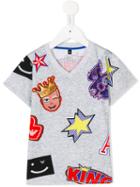 Armani Junior Multi Print T-shirt, Boy's, Size: 10 Yrs, Grey