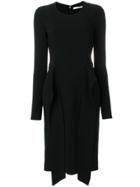 Givenchy Draped Panel Midi Dress - Black