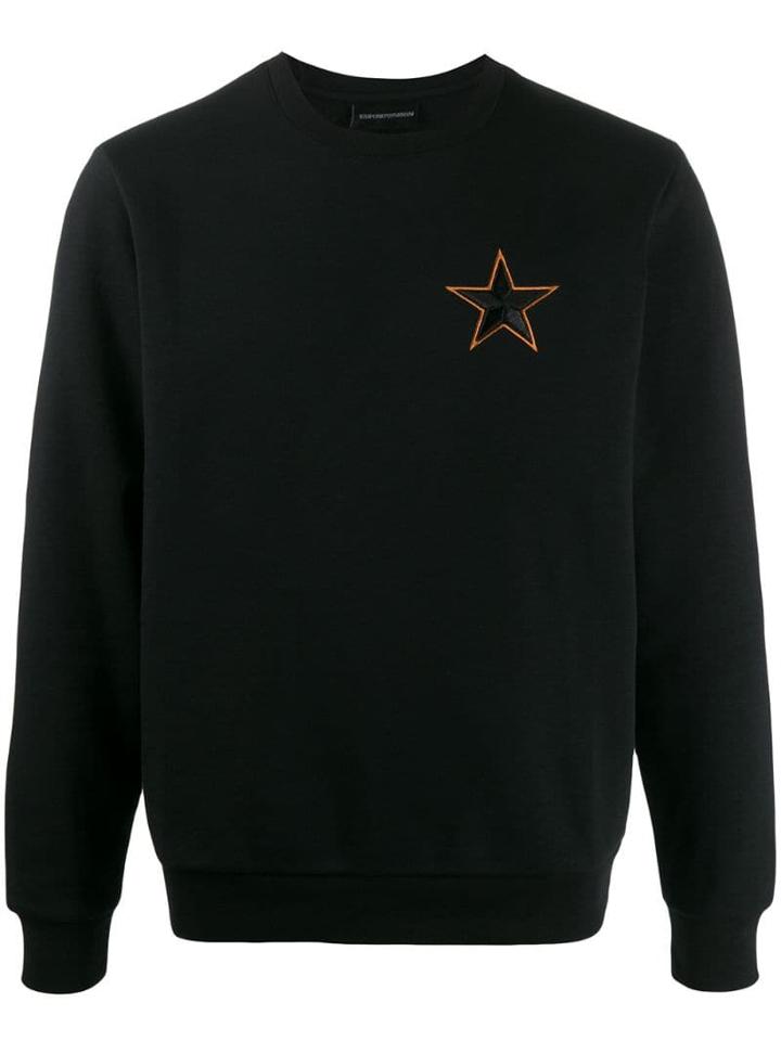 Emporio Armani Star-print Sweatshirt - Black