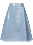 Jil Sander Vinyl Flared Skirt - Blue
