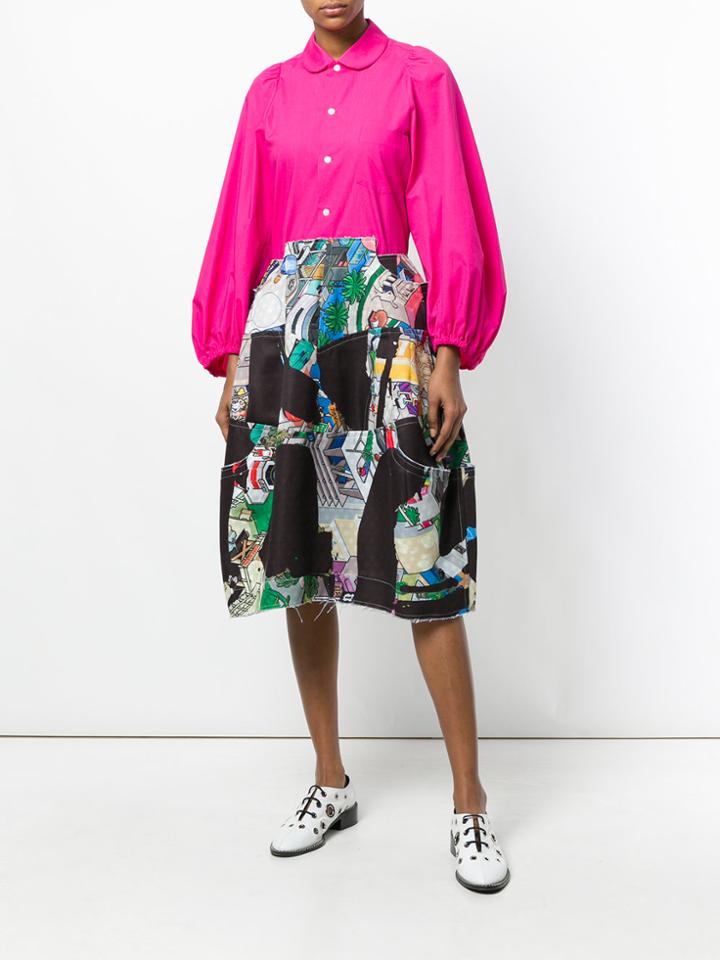 Comme Des Garçons Cartoon Print Skirt - Multicolour