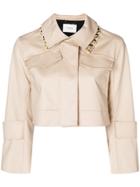 Dorothee Schumacher Cropped Embellished Collar Jacket - Nude &