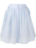 Jil Sander Navy A-line Buttoned Skirt - Blue