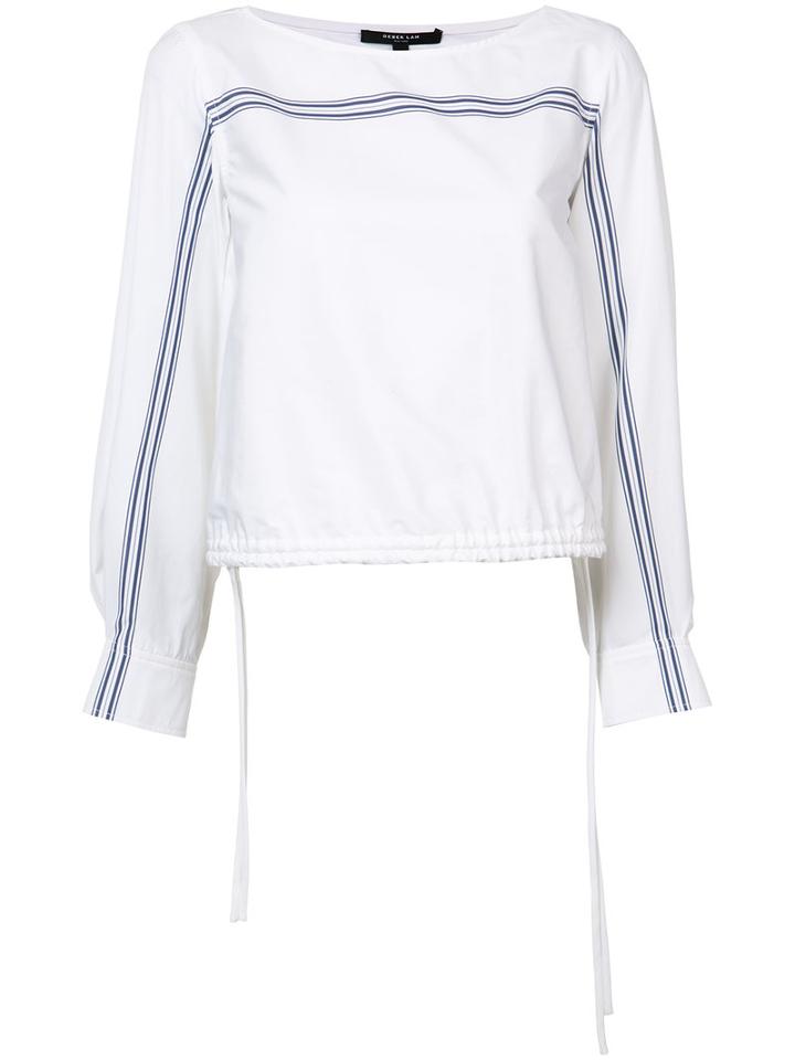Derek Lam - Flared Sleeves Drawstring Blouse - Women - Cotton - 36, Women's, White, Cotton