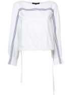 Derek Lam - Flared Sleeves Drawstring Blouse - Women - Cotton - 36, Women's, White, Cotton