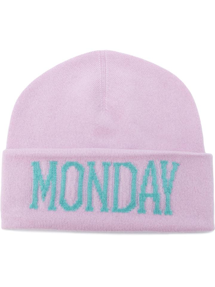 Alberta Ferretti - Week Beanie - Women - Cashmere/virgin Wool - One Size, Pink/purple, Cashmere/virgin Wool