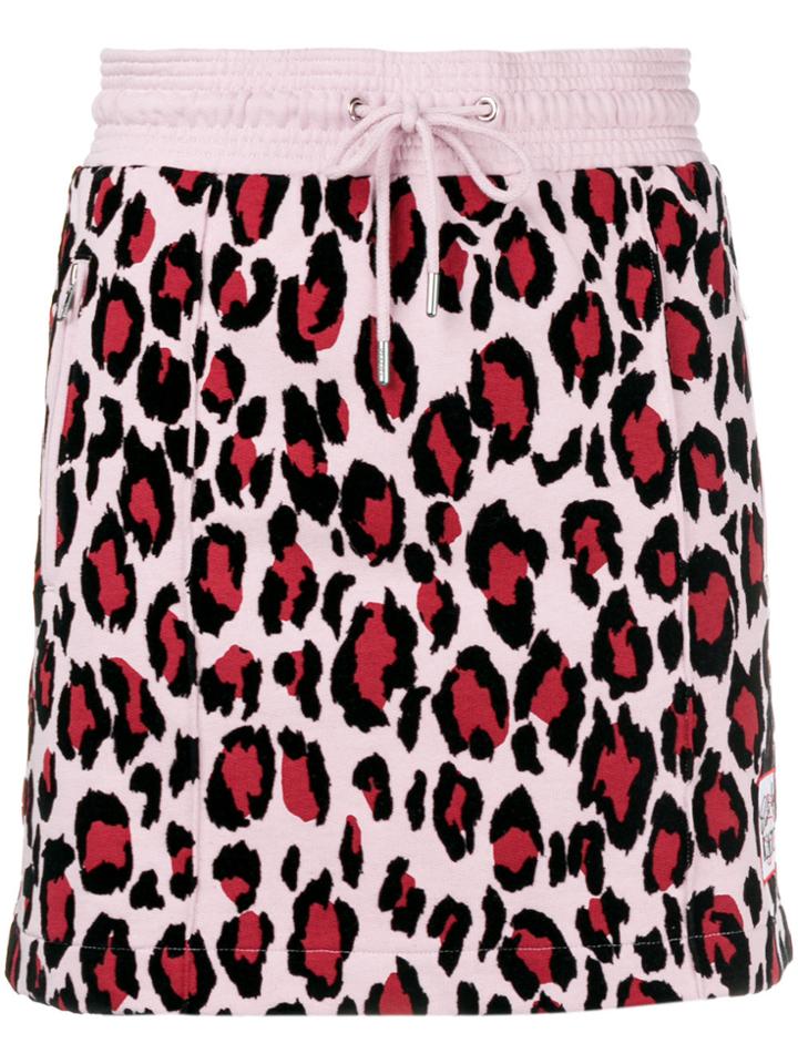 Kenzo Leopard-print Track Skirt - Pink & Purple