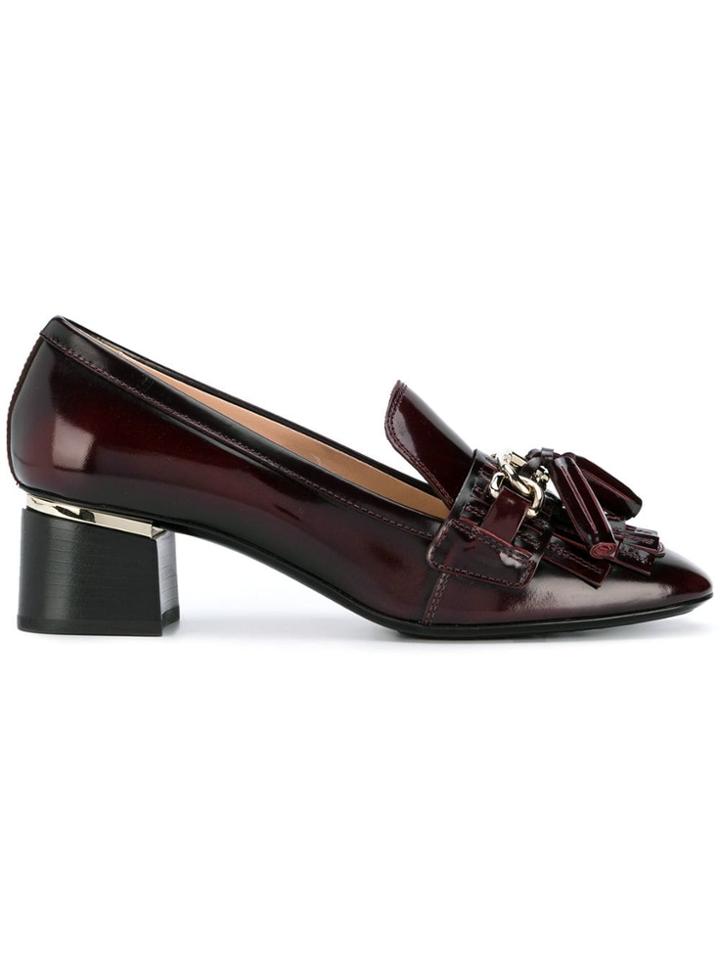 Tod's Tassel Fringed Trim Pumps - Red