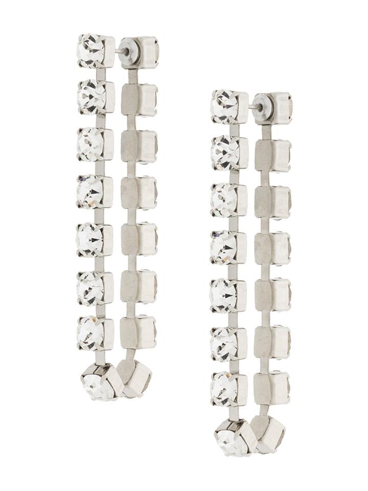 Christopher Kane Crystal Chain Earrings - Metallic