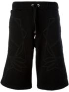 Les Hommes Geometric Print Drawstring Shorts - Black