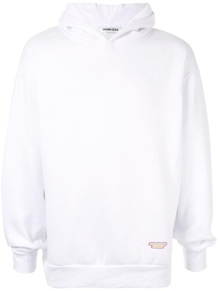 Ground Zero Relaxed-fit Hooded Sweatshirt - White