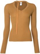 Nina Ricci - Neck Strap Jumper - Women - Silk/wool - S, Brown, Silk/wool