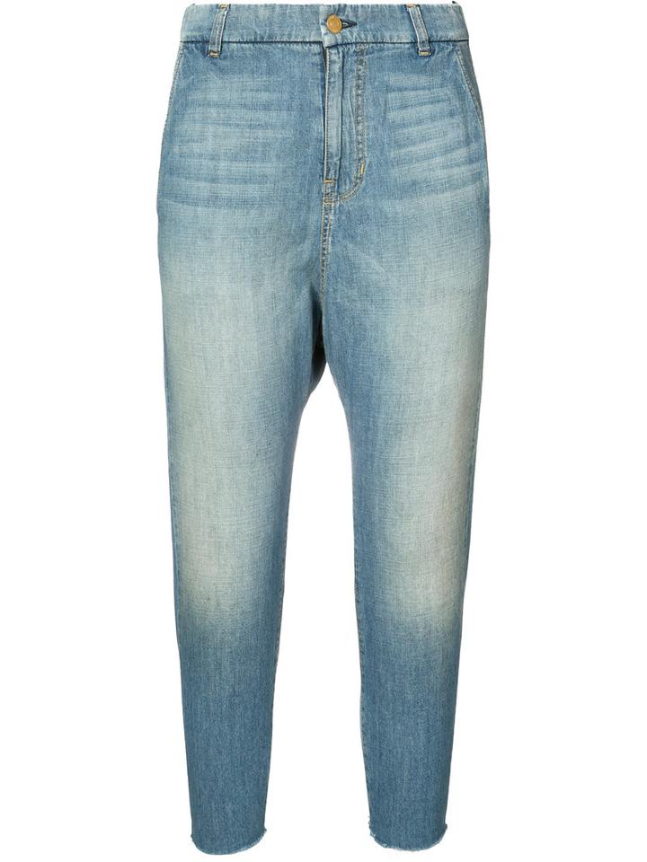 Nili Lotan - High-waist Cropped Jeans - Women - Cotton - 27, Blue, Cotton