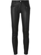 Emporio Armani Skinny Trousers, Women's, Size: 38, Black, Lamb Skin/cotton/spandex/elastane