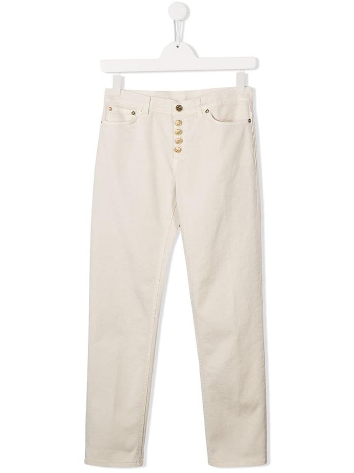 Dondup Kids Slim Fit Trousers - White