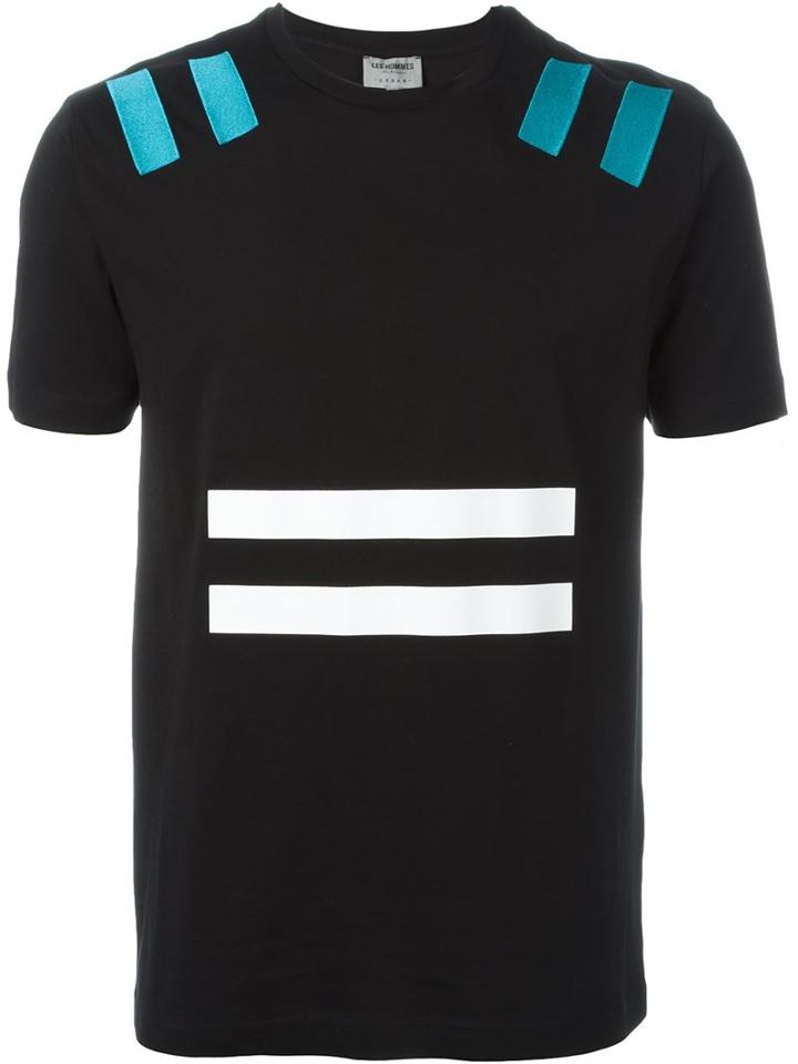 Les Hommes Urban Stripe Print T-shirt