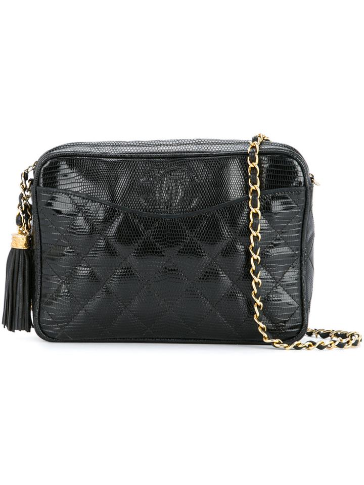 Chanel Vintage Cc Quilted Shoulder Bag - Black