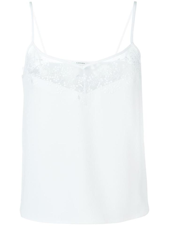 Carven Embroidered Detail Cami Top