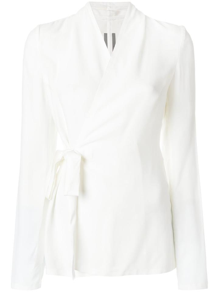 Rick Owens Wrap Front Blouse - White