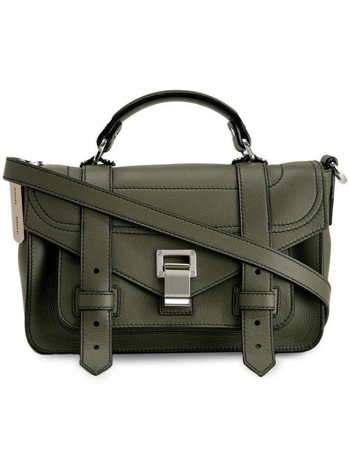 Proenza Schouler - Tiny Ps1 Satchel - Women - Calf Leather - One Size, Green, Calf Leather