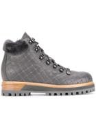 Le Silla Quilted Mountain Boots - Grey