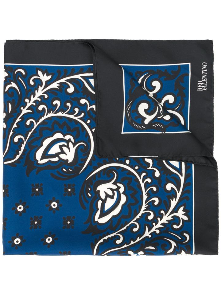 Red Valentino Square Patterned Scarf - Blue
