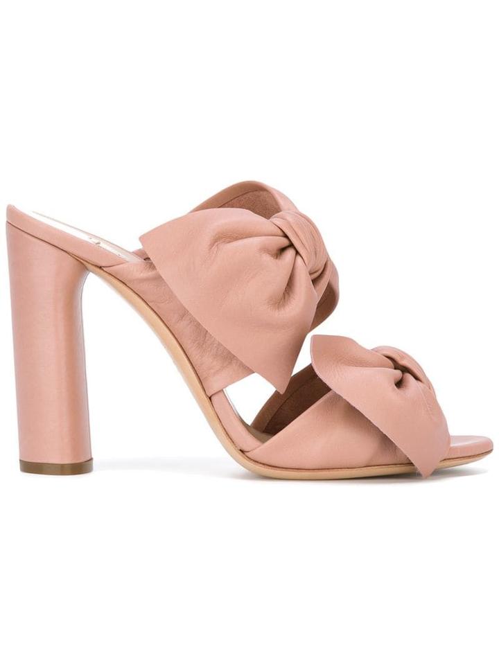 Casadei Tango Bow Detail Mules - Pink